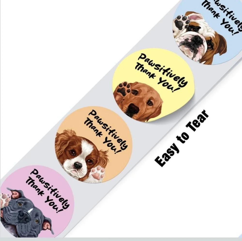 50 Dog Face Thank You stickers